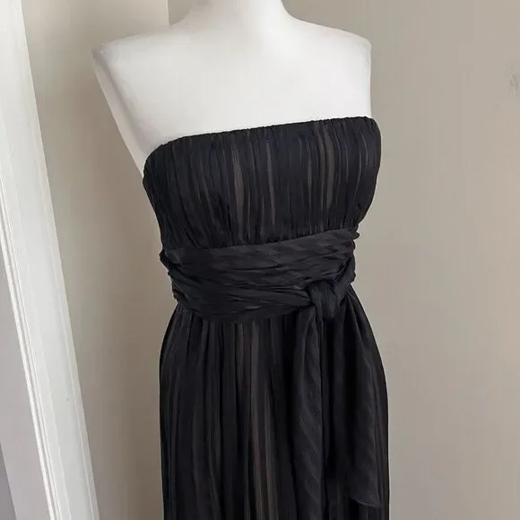 BCBGMaxazria Y2K Silk Maxi Dress size 6P Babydoll Evening Gown Fairy Whimsigoth - Picture 9 of 12